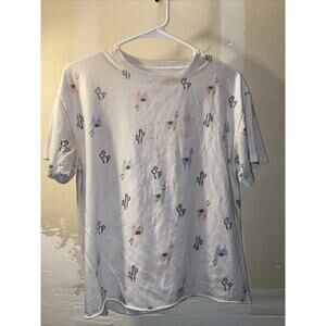 Womens Medium Awaka Llama Tshirt Pajama Top